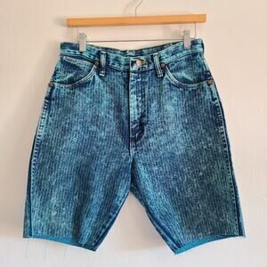 Vintage Wrangler Acid Wash High Waisted Jean Short Blue Textured Size 11